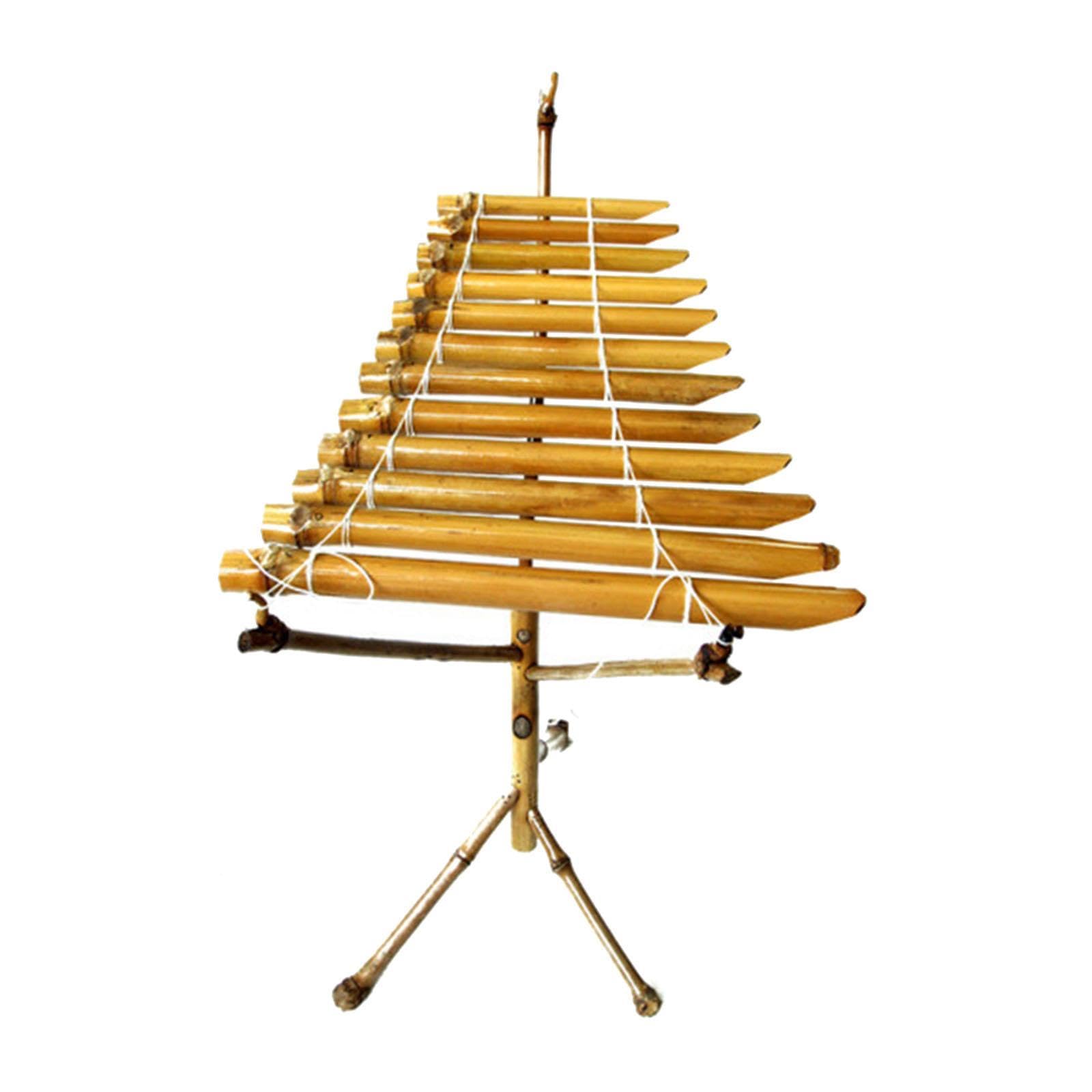 T’rung Xilófono Artesanal Instrumento Vietnamita Tradicional de Percusión con Estructura de Bambú Adecuado para Adultos Niños Escenario