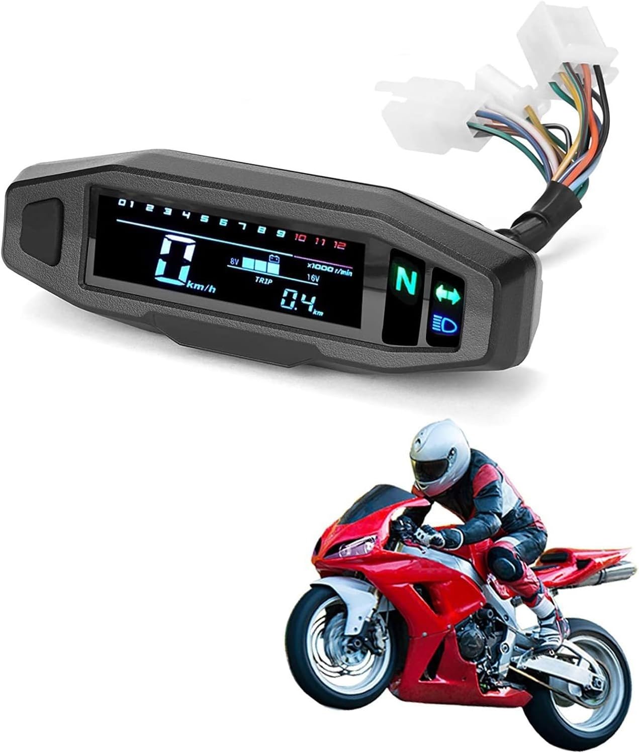 Odometer Speedometer Universal Motorcycle Digital Tachometer Odometer RPM Fuel Injection Carburetor Meter Digital Dash