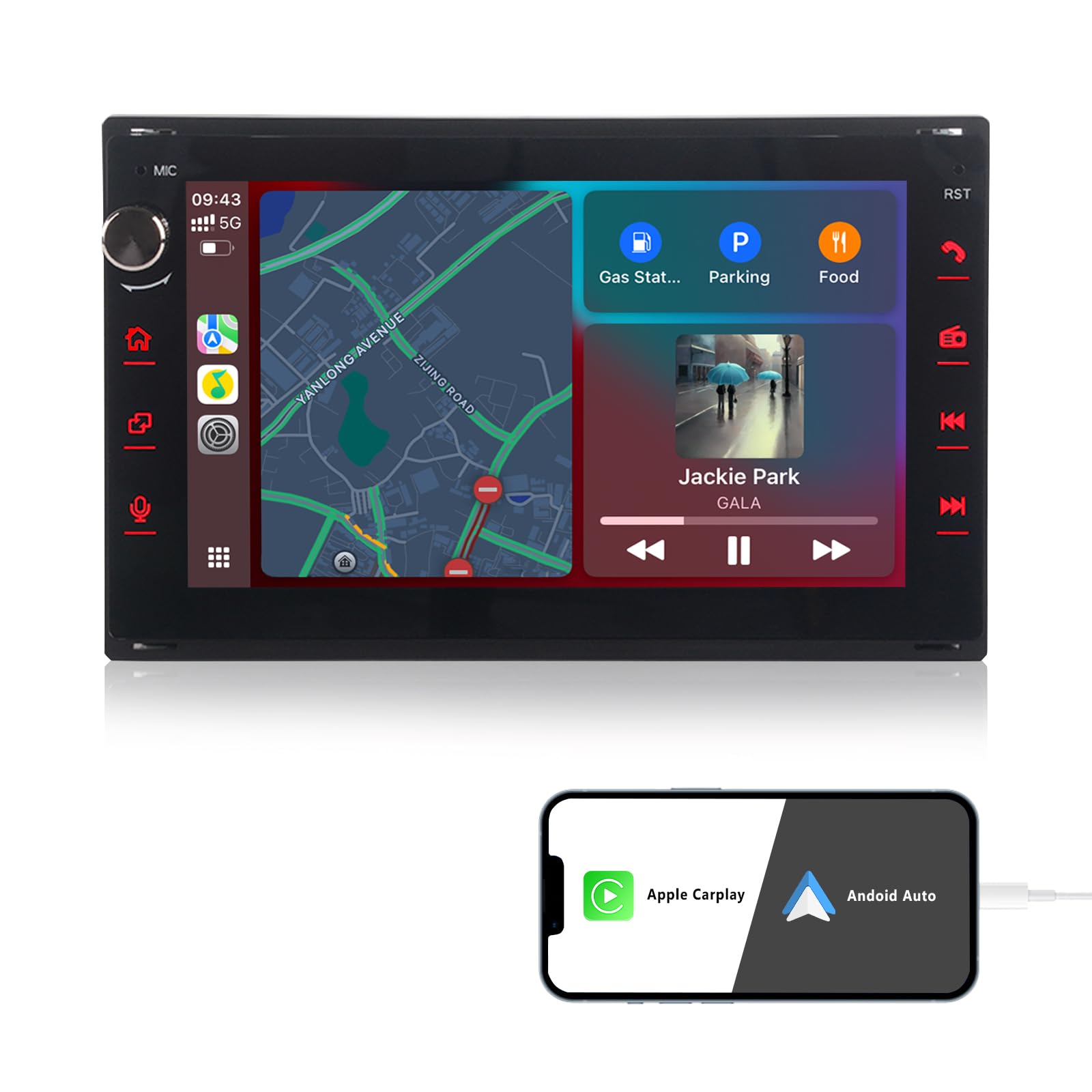 Autoradio für VW Golf 4 T5 Bora Polo Passat B5 Jetta Seat Skoda Leon 1998-2006, Stereo Radio Touchscreen mit CarPlay Android Auto Bluetooth FM/RDS Radio Canbus DSP