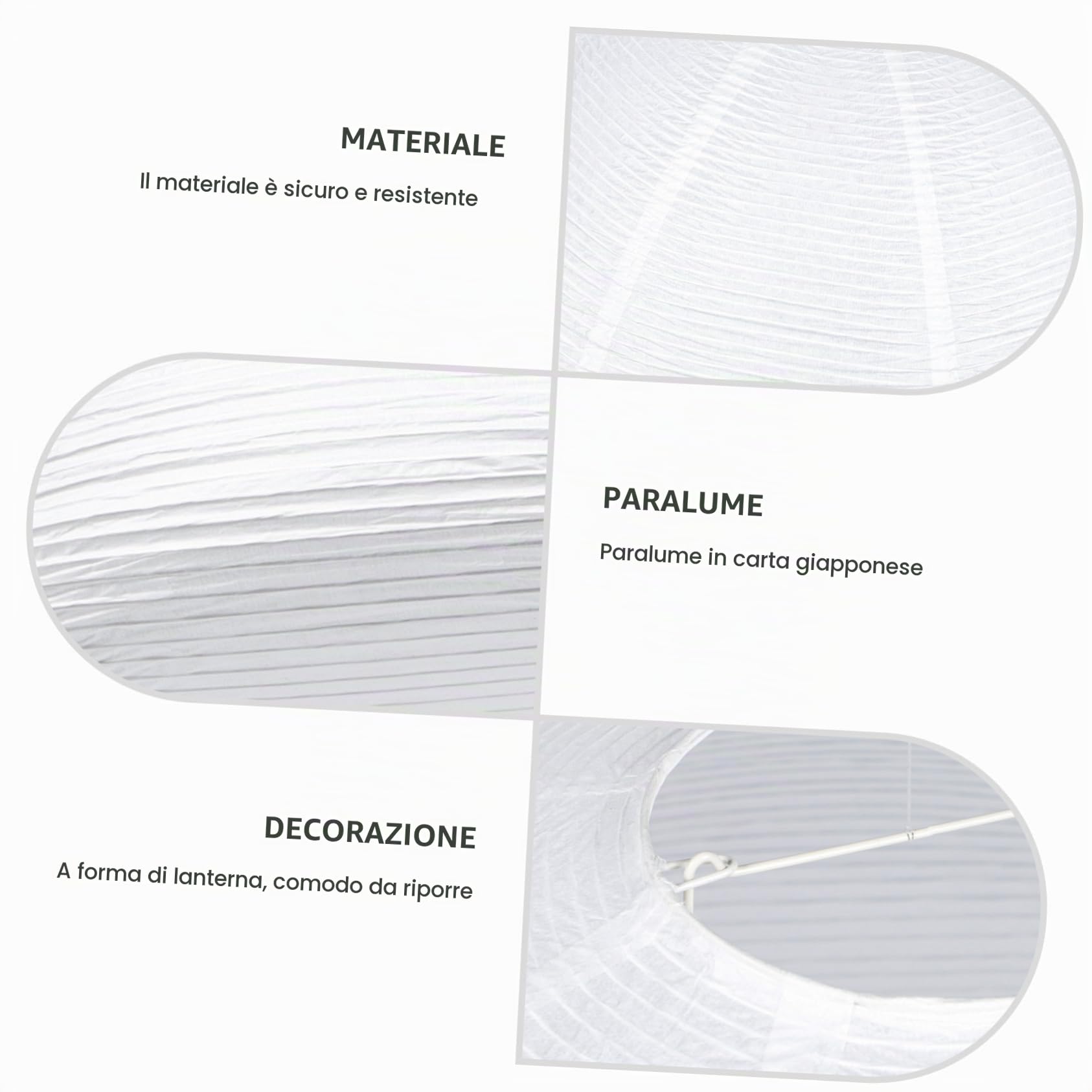 Homoyoyo Paralumi per Lampadari in Carta e Metallo, Paralume Bianco da Soffitto Semplice, Rotondo, per Camera da Letto e Ufficio