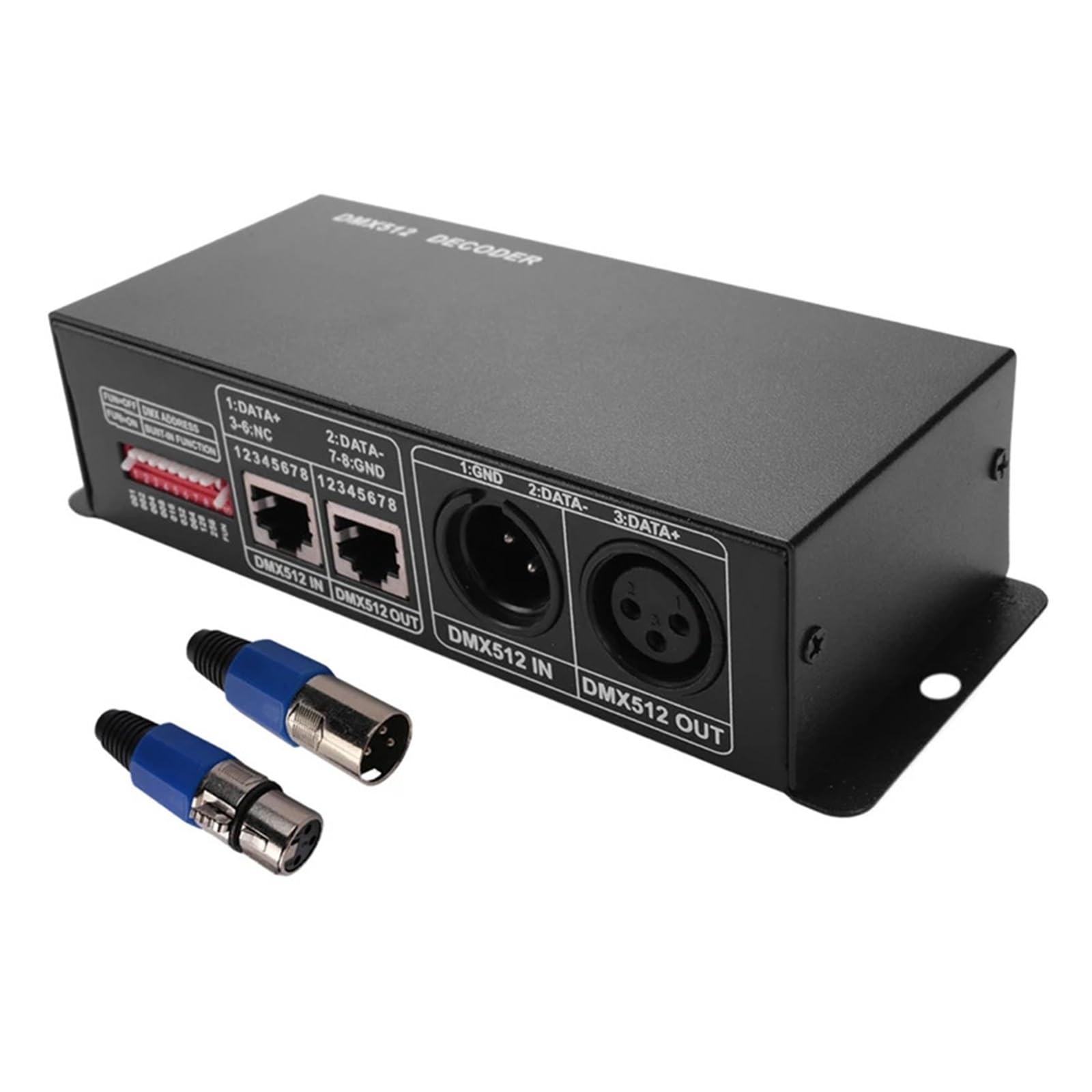 DMX Controller, 3CH DC12-24V RGBW DMX 512 Decoder LED Controller RGB DMX512, DMX512-3CH
