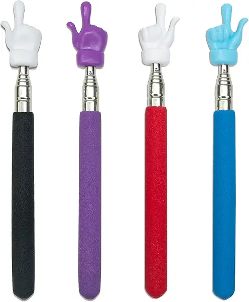 Telescopic Teachers Pointer, 4Pcs Extendable Hand Pointer Finger Pointers, Hand Pointer Mini Pointer Stick Finger Pointers, Mini Hand Pointers Finger Pointer, Classroom and Presentation Finger Pointer