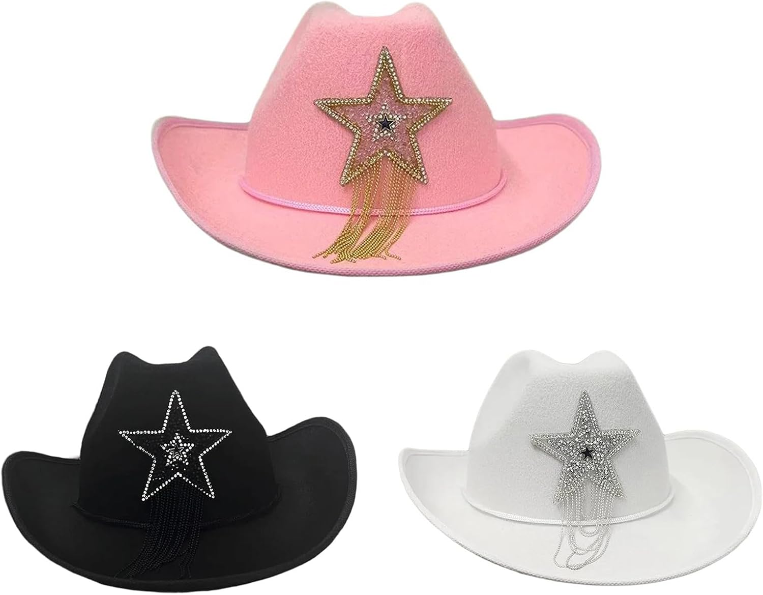 Cowboy hat,Denims Hat Wild Western Theme Party Hats Rhinestones Tassels Hats Costume for Carnivals and Theme Event