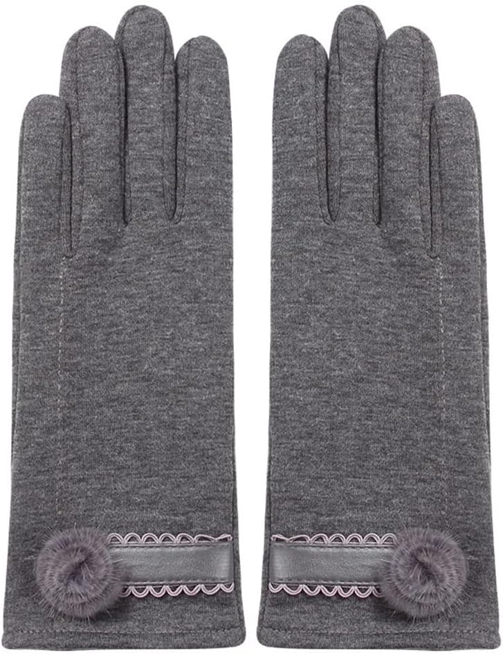 Ladies Touch Screen Gloves Warm Driving Outdoor with Fingers Female Riding Lace