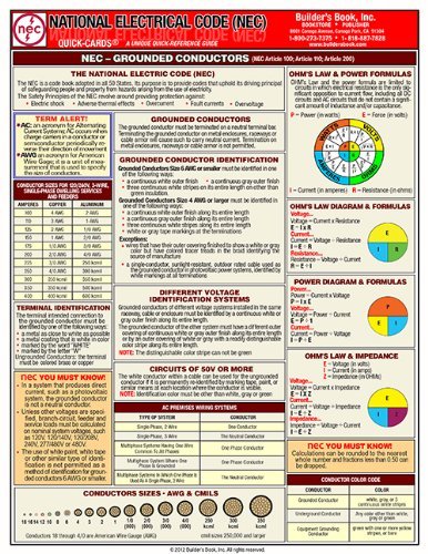 Laminated Quick-Card: 2011 National Electrical Code (NEC) by Builder's ...