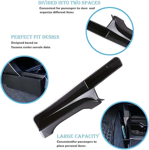 Miniatura 3 de Caja de almacenamiento lateral de consola central para Tacoma 2016-2023, organizador de bandeja lateral de almacenamiento de consola ABS, accesorios