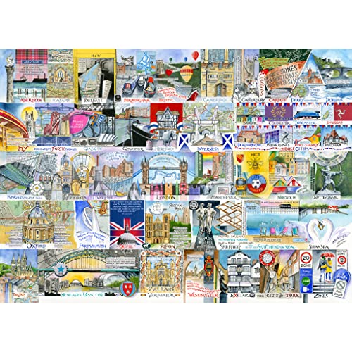 Gibsons Bright Light & Big Cities 1000 Piece Jigsaw Puzzle for Adults - UK Cities by Val Goldfinch Colourful Landmark Art - Premium Sustainable Puzzle Made in the UK/EU - Image 3