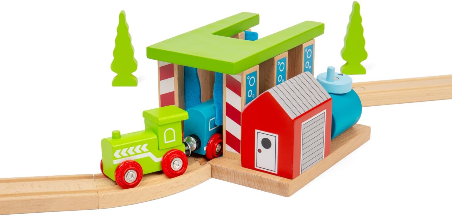 Bigjigs Rail Wooden Train Washer - Other Major Wooden Rail Brands are Compatible