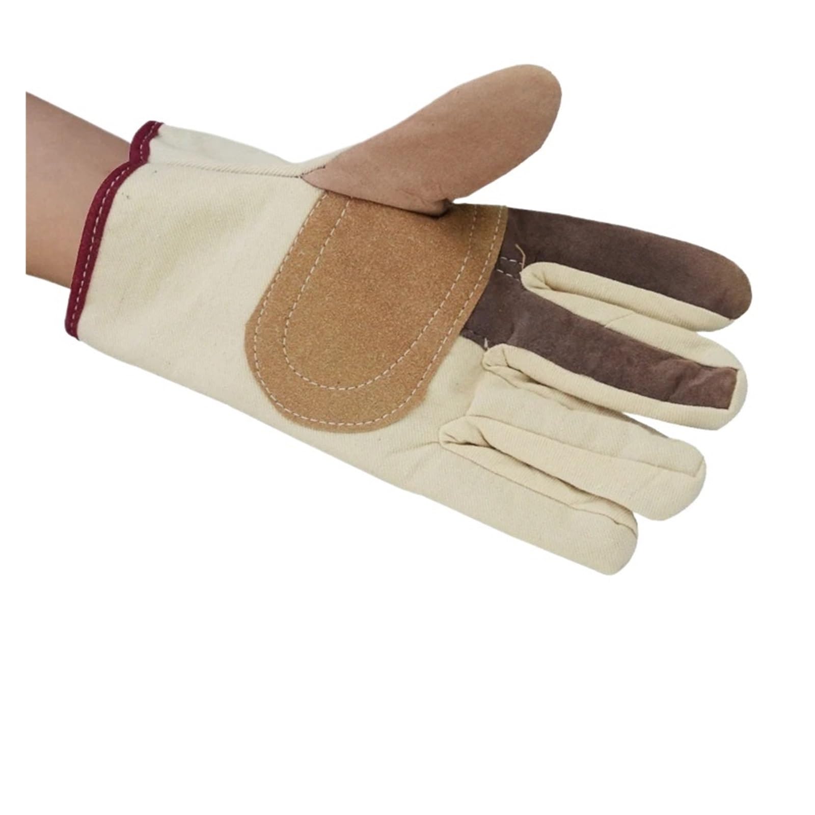 Générique 10 Paires de Gants Travail en Toile, Paume Doigts Cuir, 250 mm