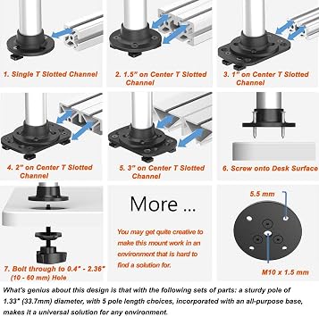 Dual Track Rail Mount Up and Down w/Quick Release