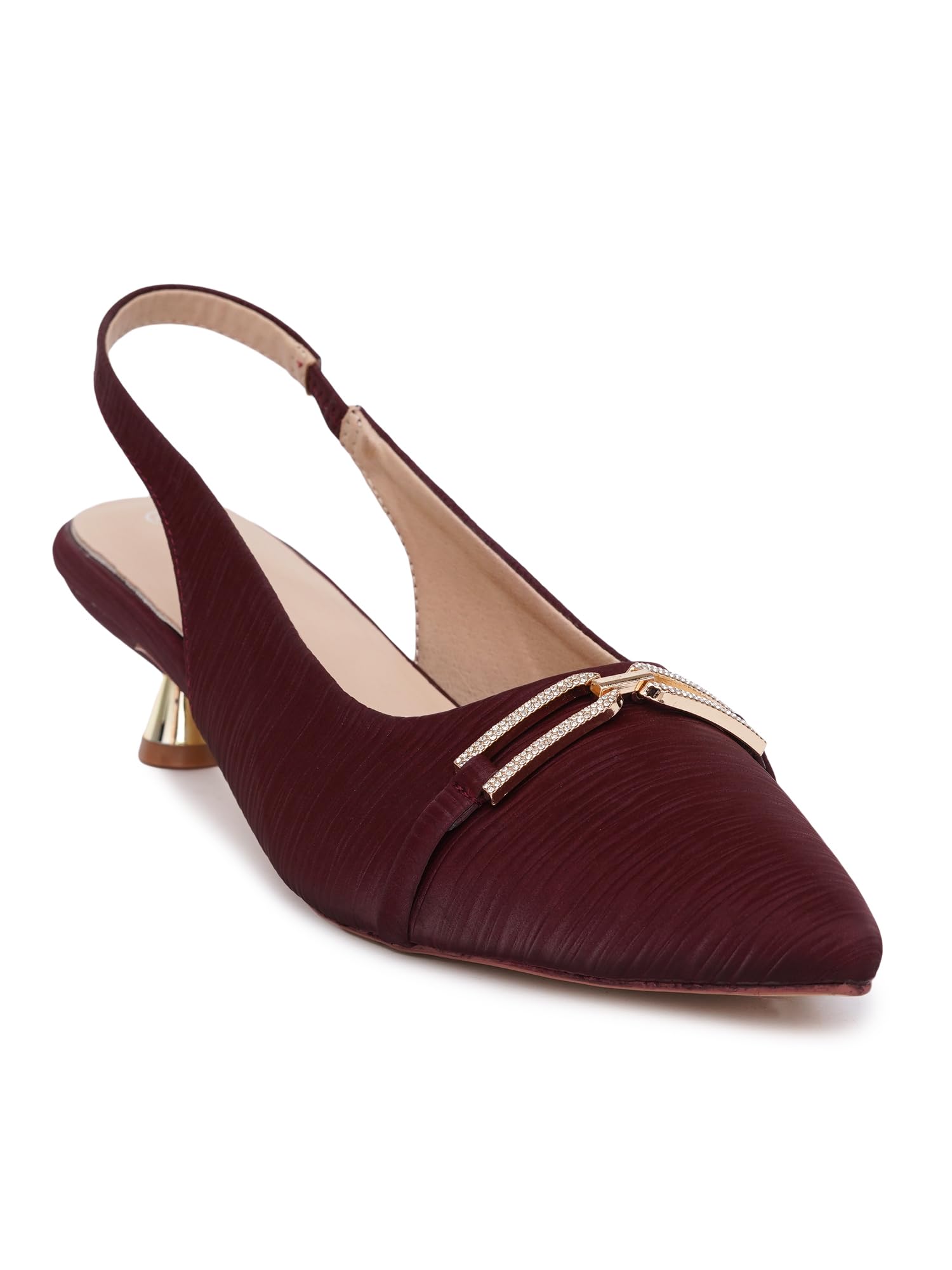Women's MAROON Color Kitten Heels Pumps (SF-4728-MAROON-33)-image-41