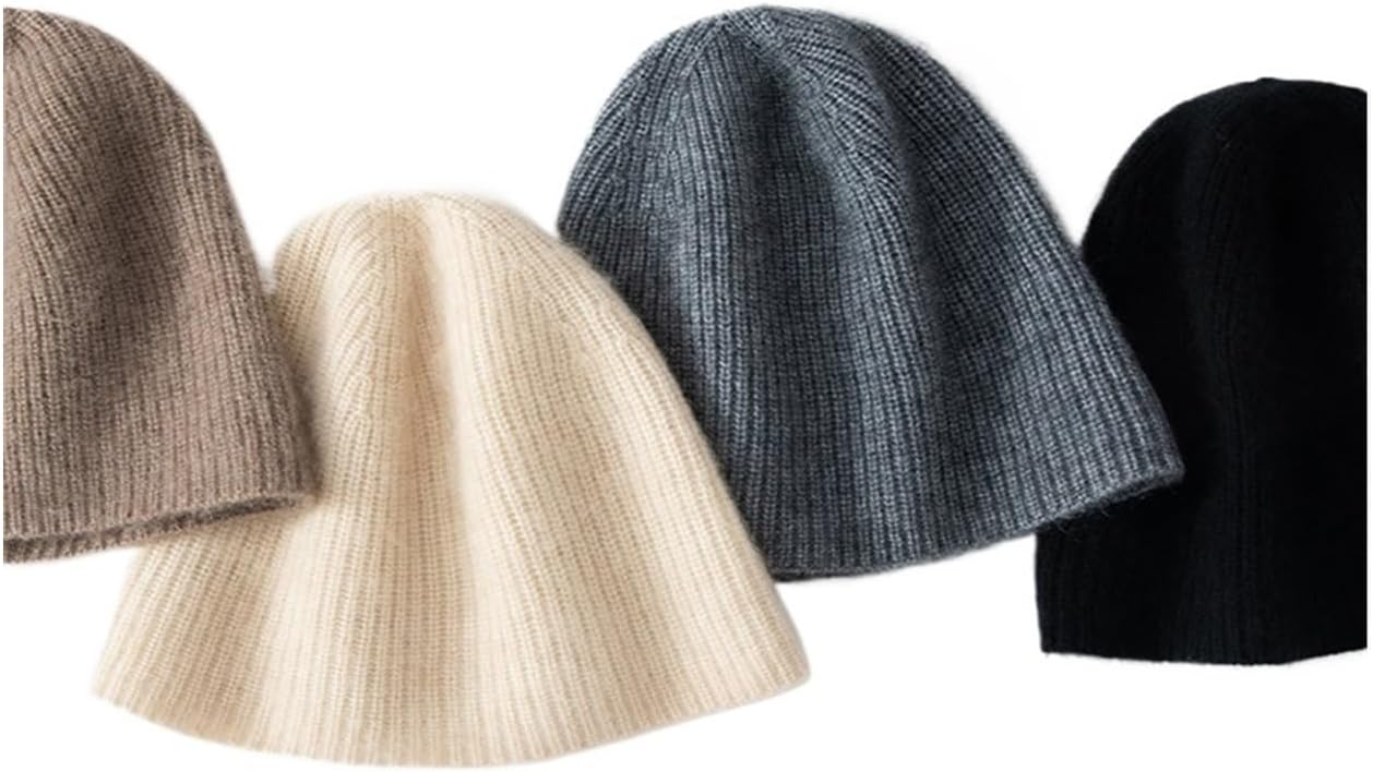 Unisex Hat Cashmere Solid Warm Soft Knitted Hats Men Winter Caps Women's Skullies Beanies(Camel)