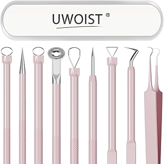 Pimple Popper Tool Kit Blackhead Remover Tools (5 Piece Kit), Professional Stainless Black Head Remover for face, Risk Free Treatment Pimple Extractor with Tweezers