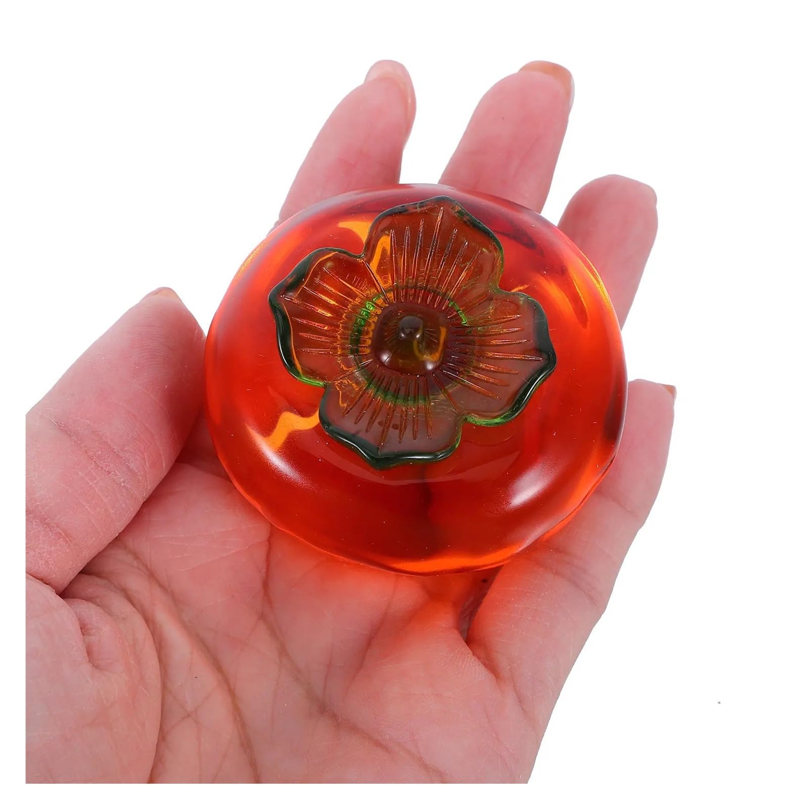 4 schwere Briefbeschwerer aus Kristall-Persimmon