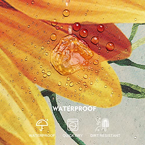 Lokigo Shower Curtain Sunflower Rustic Farmhouse Shower Curtain Set, Yellow Floral Shower Curtain, Waterproof Quick-Dry Fabric Shower Curtains, Sunflower Bathroom Curtain Decor With 12 Hooks, 72X72 #TOP4