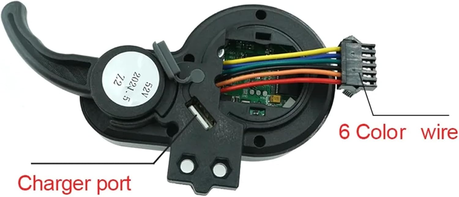 Electric Scooter Throttle JP 6Pin 52v 60v Electric Scooter LCD Instrument Throttle Controller Power Switch Throttle,Waterproof Plug for Electric Scooter Control Board with Extension Wire