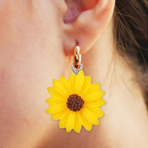 Miniatura 5 de Toyvian 20 mini dijes de flores de margarita bonitos dijes de flores vintage elegantes de resina para hacer joyas de bricolaje, ideales para