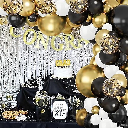 Ballonbogen Victse Set in Gold und Schwarz, 133 Teile für Dekoration