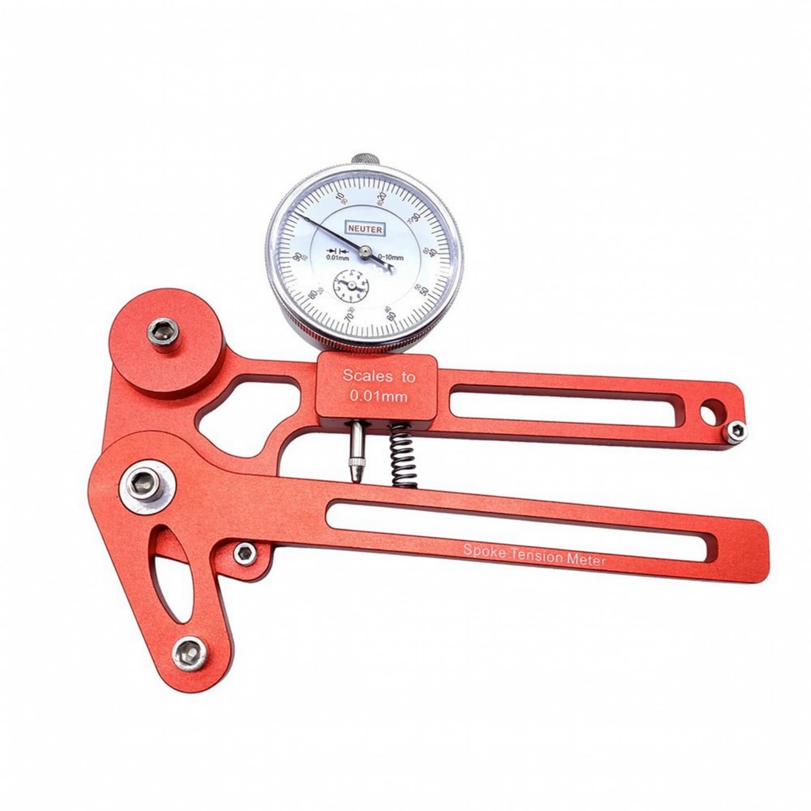 Speichenspannungsmesser Fahrrad Speichenspannungsmesser Tensiometer Laufrichtwerkzeug Messgerät Aluminiumlegierung mit Sandgestrahlter, Einheitsgröße, Mechanische Anzeige