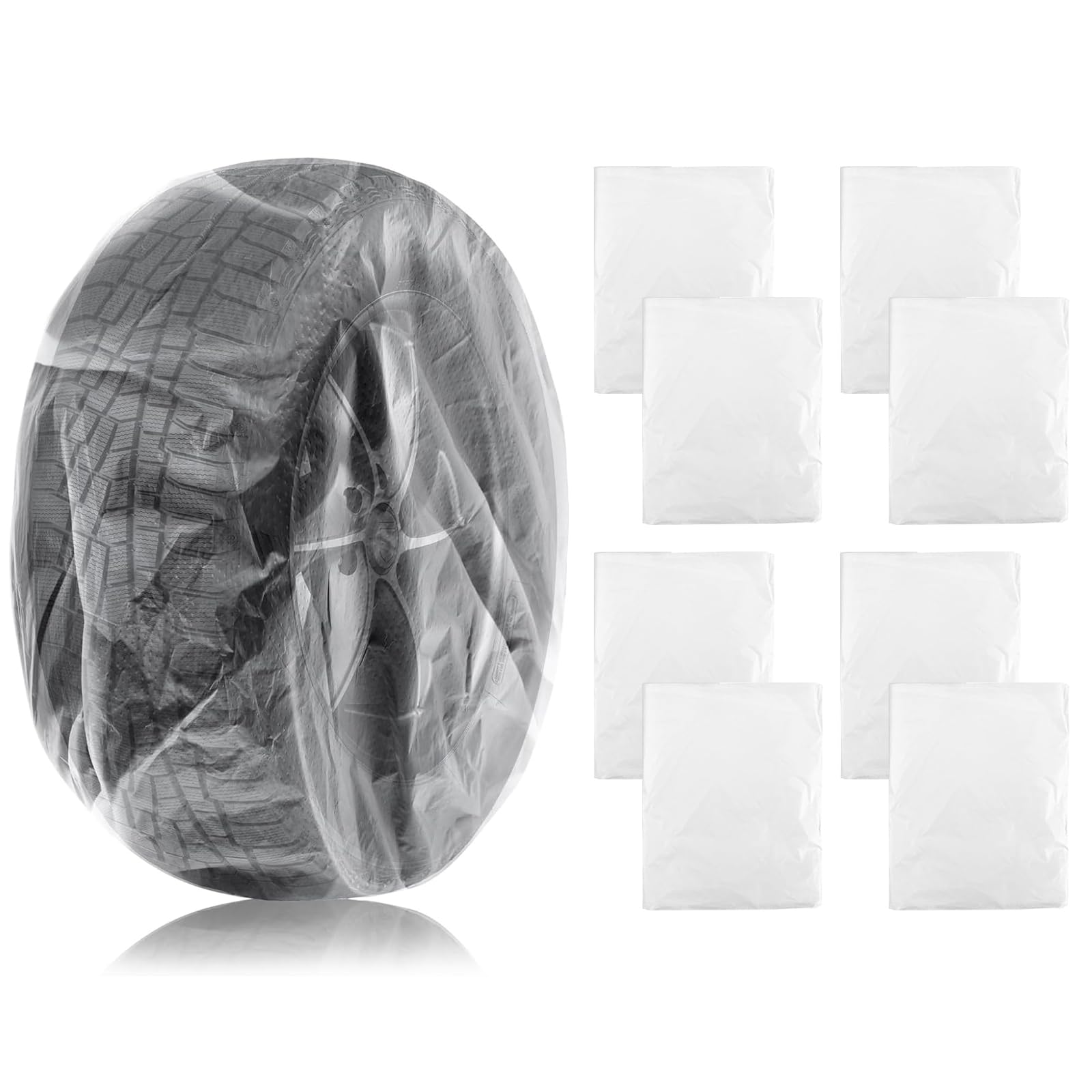BEIMEIII Zestaw 4 worków na opony, plastikowa torebka na opony, worki na opony samochodowe, 50 cm, do przechowywania opon samochodowych