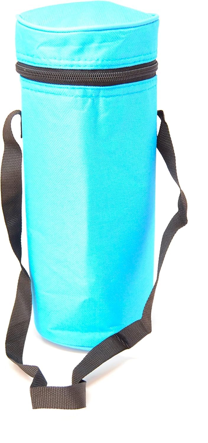 HIDALGO Sacchetti termici per bottiglie con cinghia, 1,5-2 litri, confezione da 2, blu e rosa 2 l, Azzuro e rosa, Casual