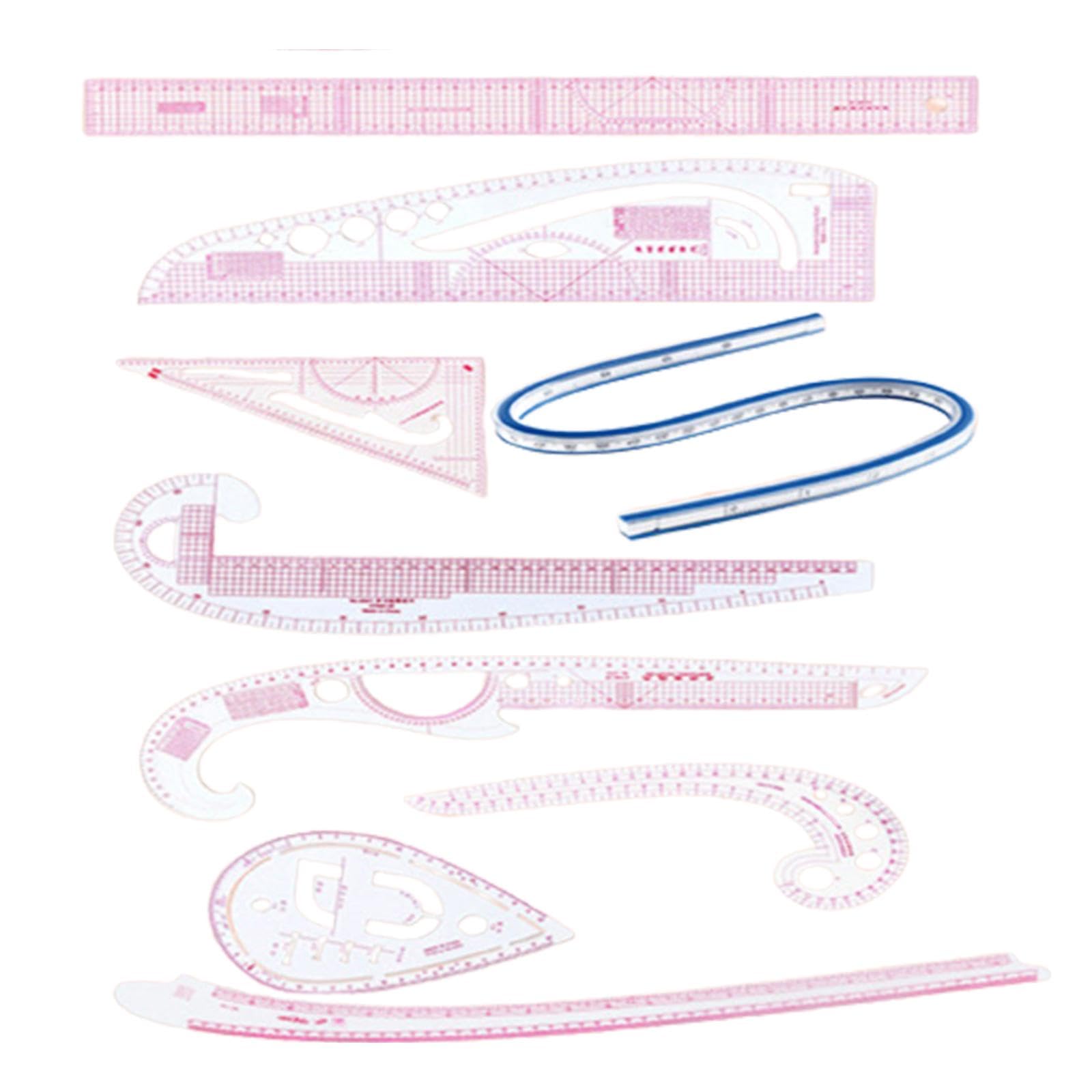French Curve Ruler Tailor Sewing Tools for Pattern Maker Beginners Designers 9 Pieces, 9 Pieces