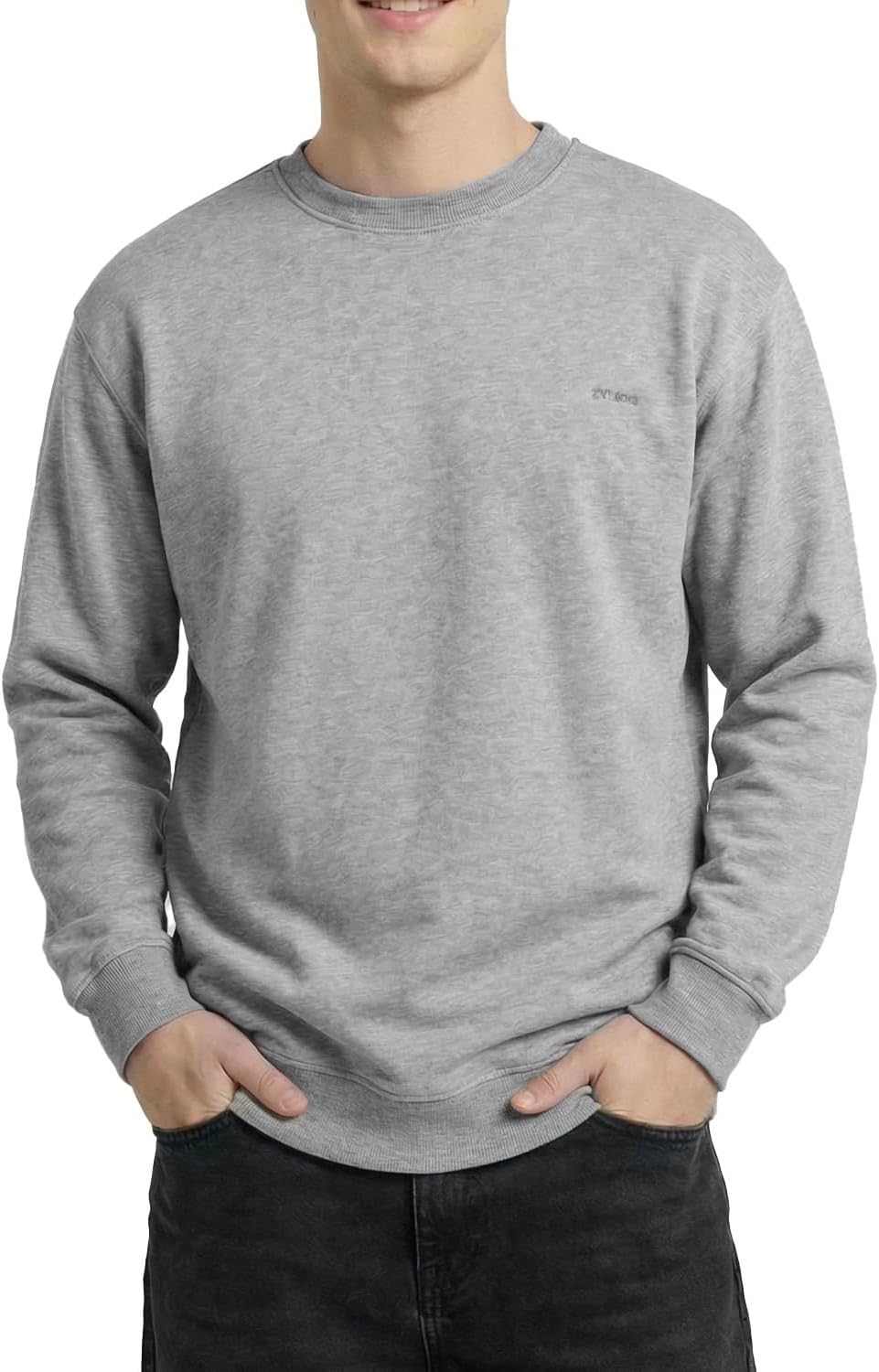 Zylioo Men Tall Sweatshirt Crewneck Pullover Long Fit Soft Casual Sweatshirt Top for Tall Men Daily Wear