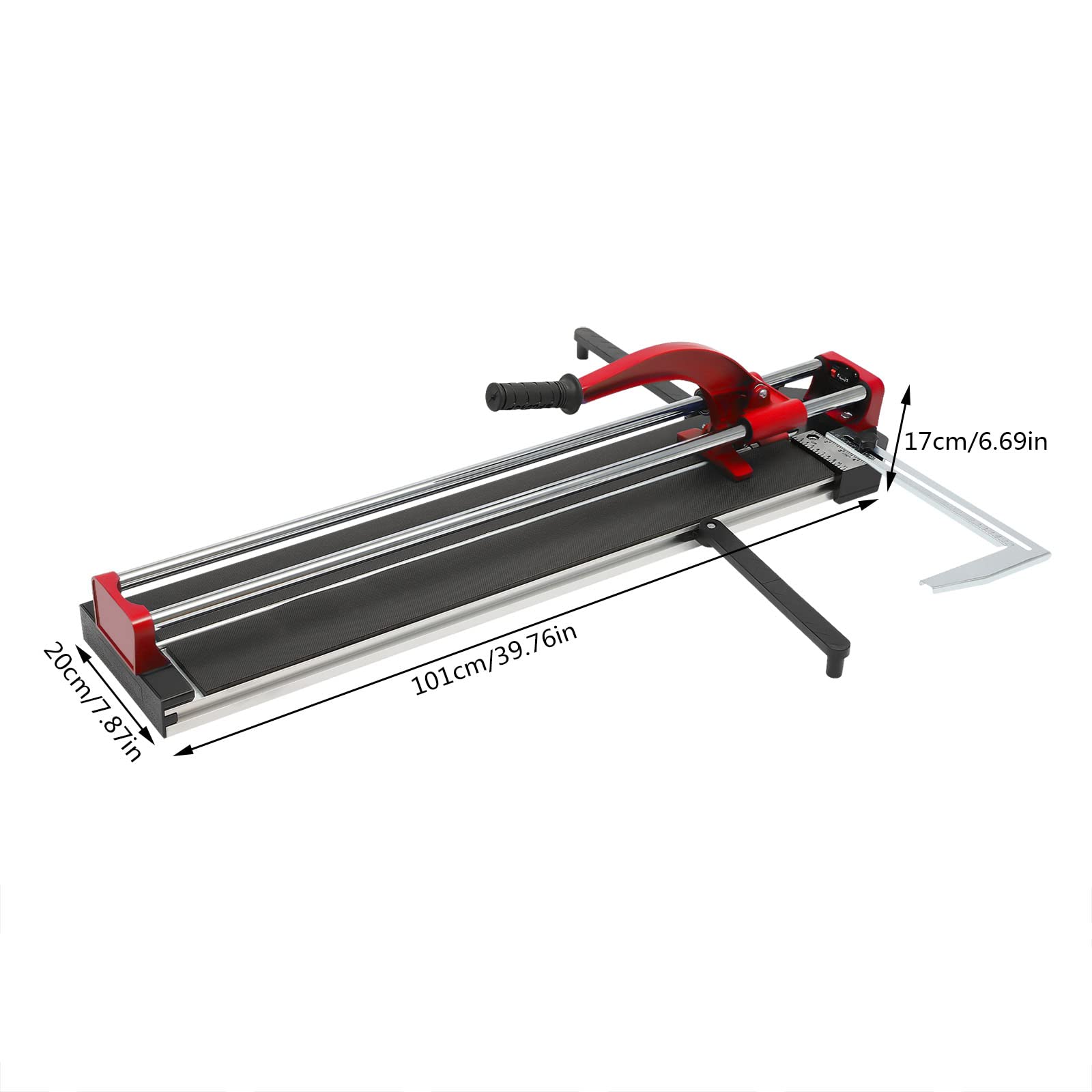 80 cm cortador de azulejos doble rieles y soportes Manual con posicionamiento infrarrojo de precisión Herramientas manuales cortaazulejos para corte de precisión (rojo)
