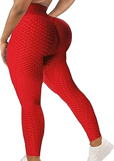 Women High Waisted Workout Yoga Pants Butt Lifting Scrunch Booty Leggings Tummy Control Anti Cellulite Textured Tights