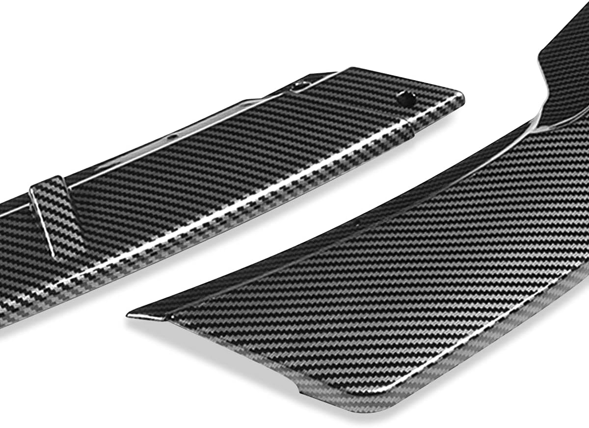 Auto Dynasty 3Pcs STP-Style Car Front Bumper Lip Spoiler Wing Body Kit Compatible with Sonata 15-17, Carbon Fiber Look