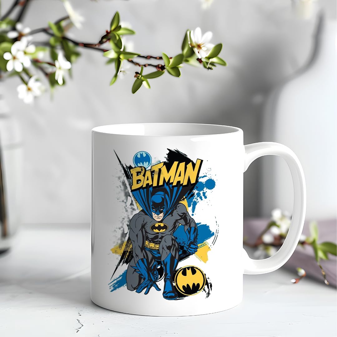 MUGDOG DC Batman Mugs | White Ceramic Coffee Mugs | Gift for Batman Lovers | Batman Themed Mug