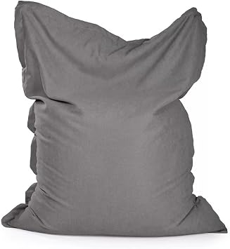 GLigeT Lazy Bean Bag Chair Hotel Apartment Living Room & Outdoor Camping Beach Lounger Living RoomsGris,Small