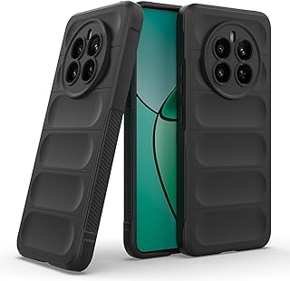 جراب متوافق مع ريلمي 12 فور جي حمايه كامله من صدمات ماجيك شيلد مع حمايه للكاميرات من خامه السيلكون المقوي و مبطن من داخل ( Realme 12 4G)-اسود