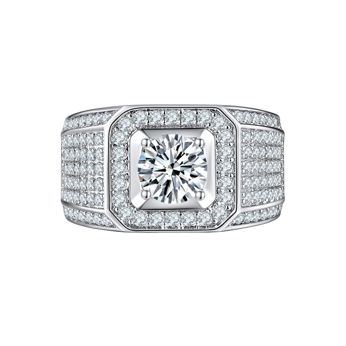 LAVINA1 CT pave luxury Men's Ring Engagement Ring Wedding Party Prom Birthday Gifts Christmas Jewelry