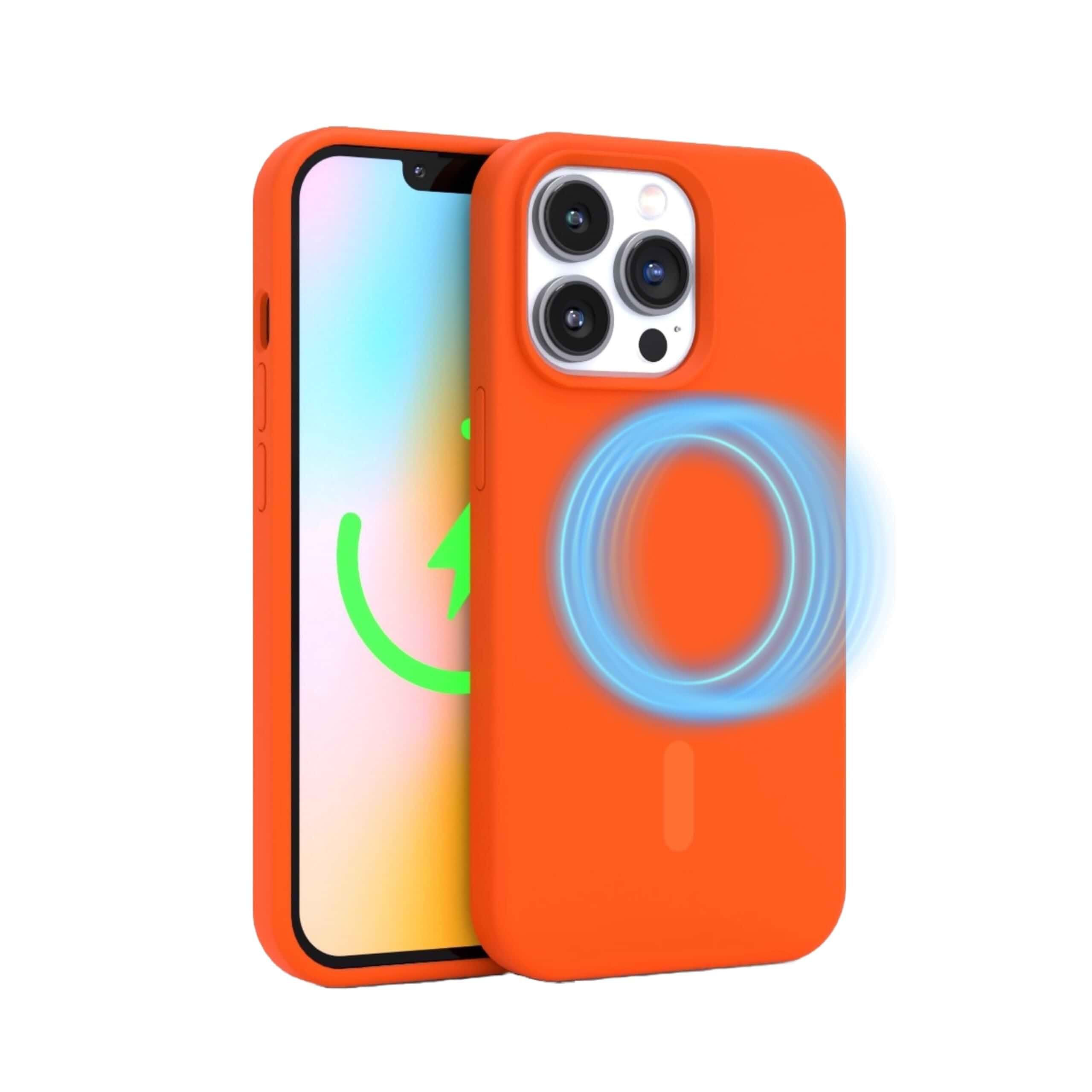 FELONY CASEStylish Neon Orange Phone Cover for iPhone 15 Pro, Compatible with MagSafe - 360° Shockproof Protective Cases Designed for Apple iPhone 15 Pro