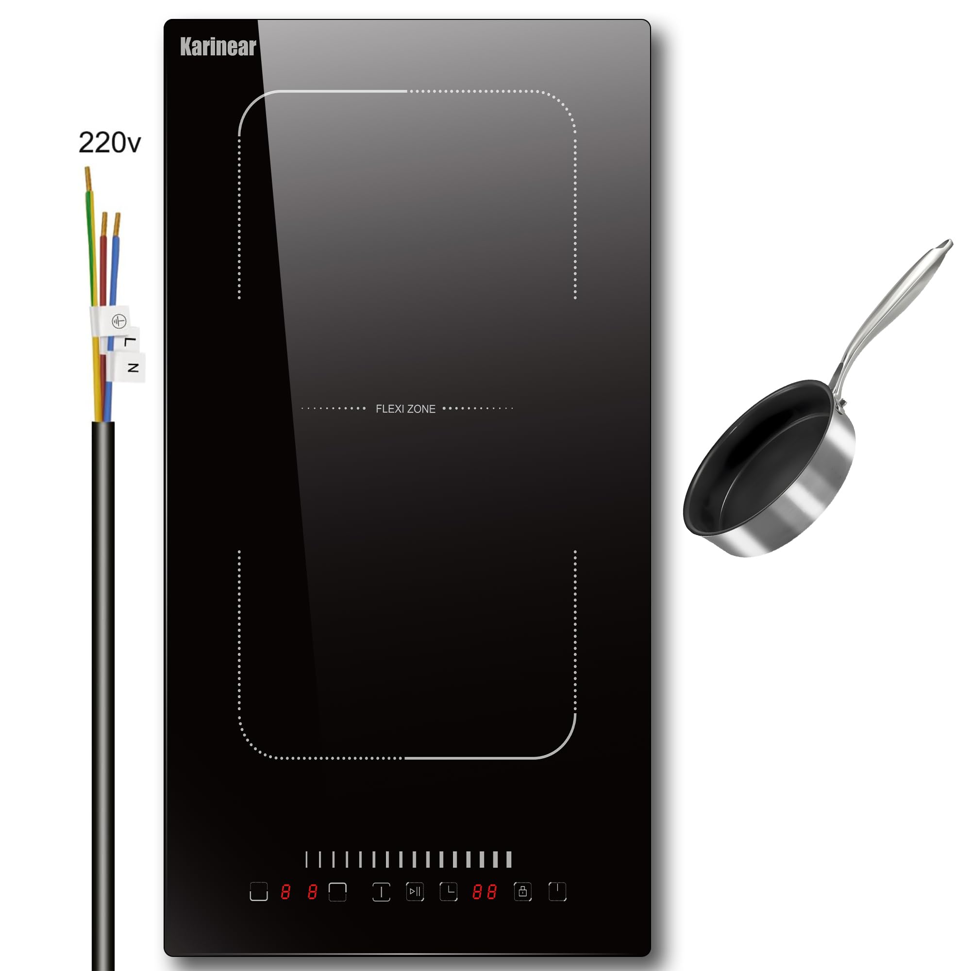 Karinear 12 Inch Induction Cooktop Flex Zone