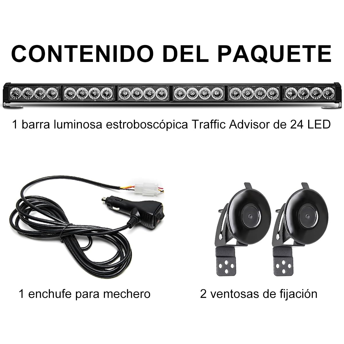 Luces estroboscópicas de emergencia, luces de advertencia direccionales, barra de flash, asesor de tráfico, seguridad LED para kit de cableado de ventana trasera