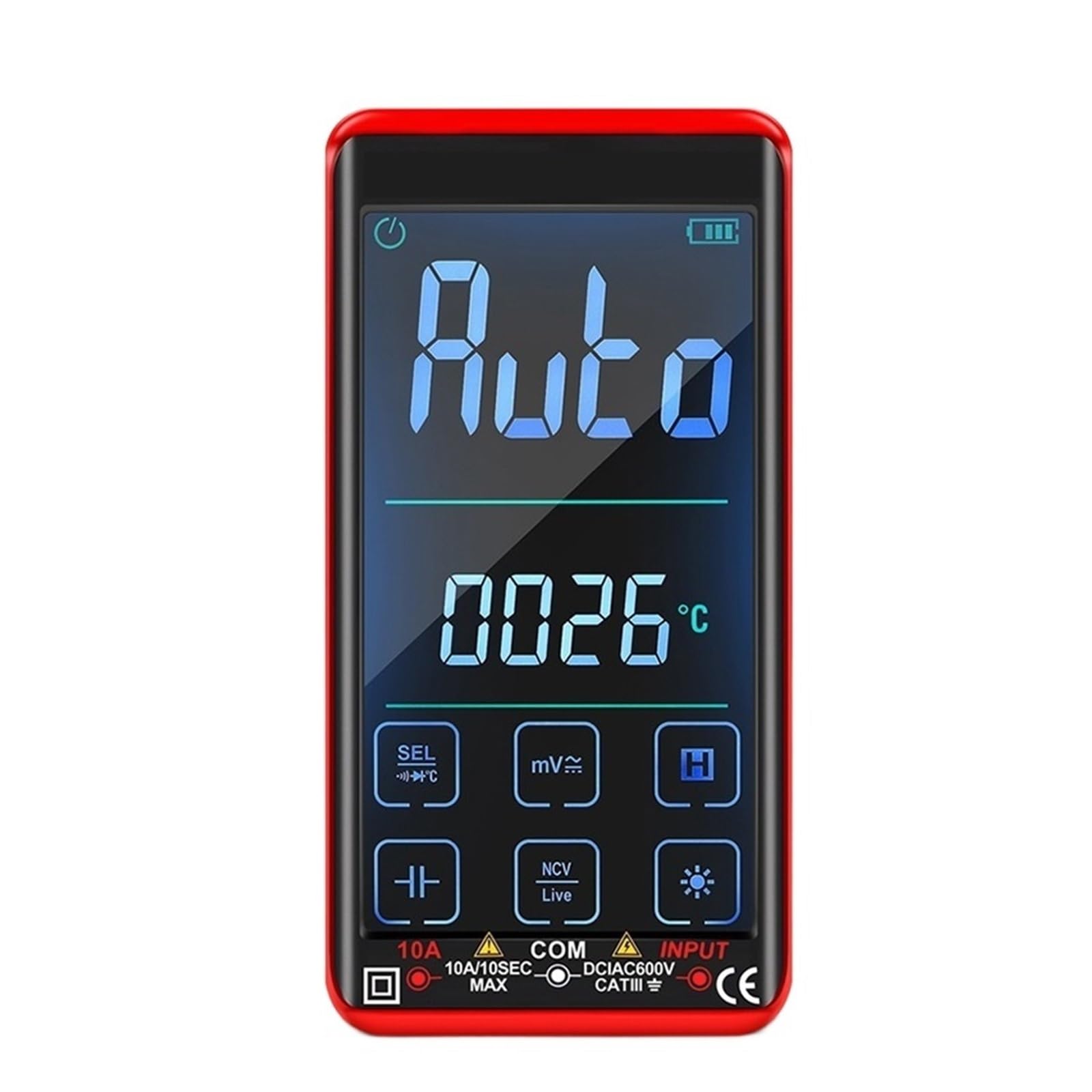 Tester Multimetru Akumulator Cyfrowy Multimetr Ekran Dotykowy Automatyczny Inteligentny Multimetro 9999 Zliczanie Multitester Amperomierz Tester Próbnik Elektroniczny Precyzja Bezpieczny(Touch Screen-