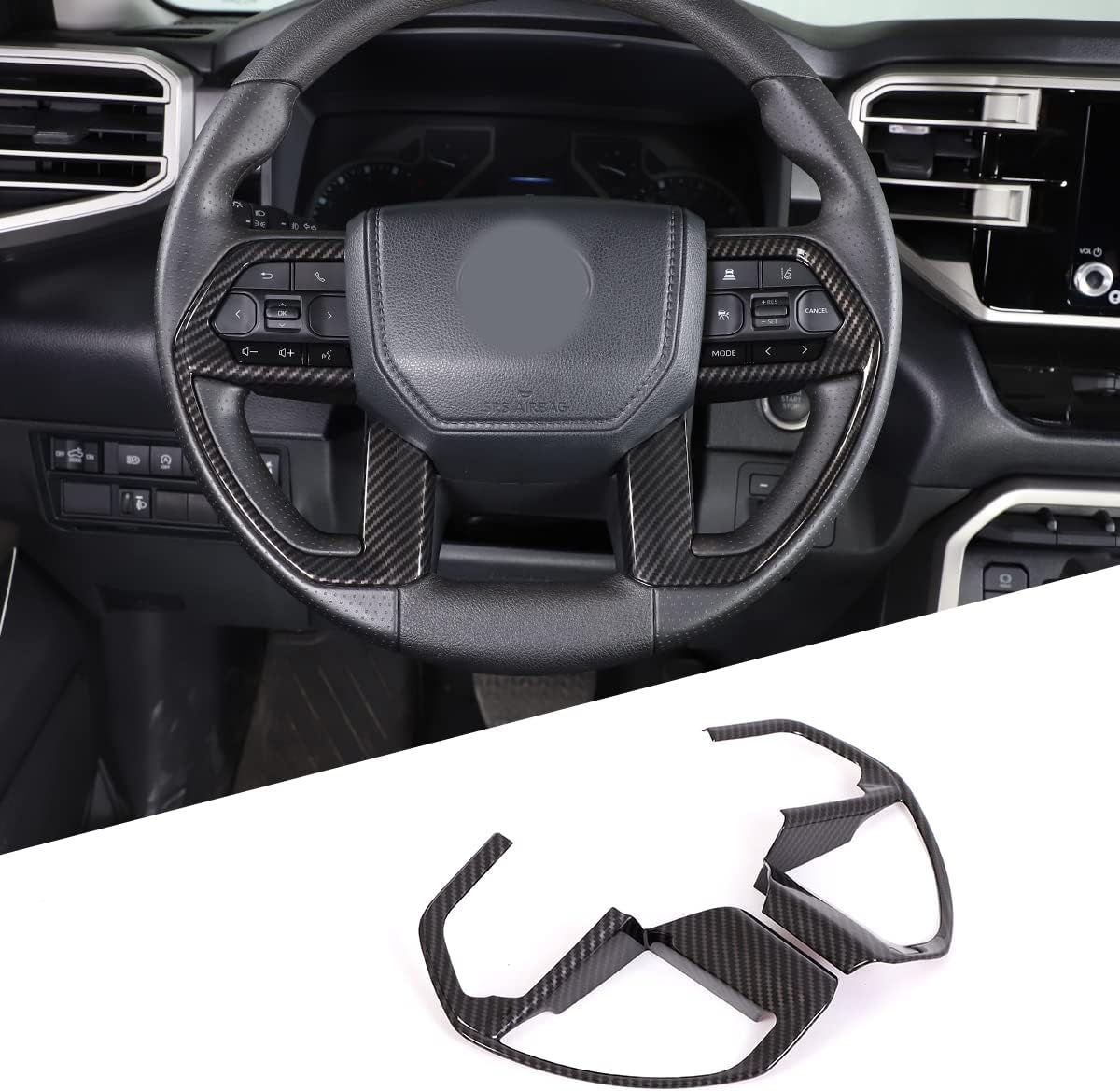 TOYCIDFG Dashboard Button Frame Decal Cover Trim Compatible with Toyota Tundra 2022 2023 2024 2025 Pickup Truck, Interior Decoration Accessories (Matte Black)