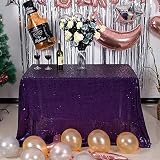 JYFLZQ Purple Sequin Tablecloth 50' x 50' Square Sparkly Drape Table Cloths Table Cover Overlay for Wedding Birthday Party Baby Bridal Shower