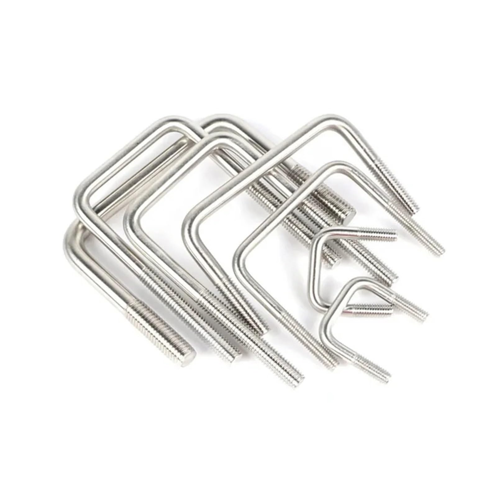 Lot 2 collier U angle inox 304, argenté, plusieurs tailles