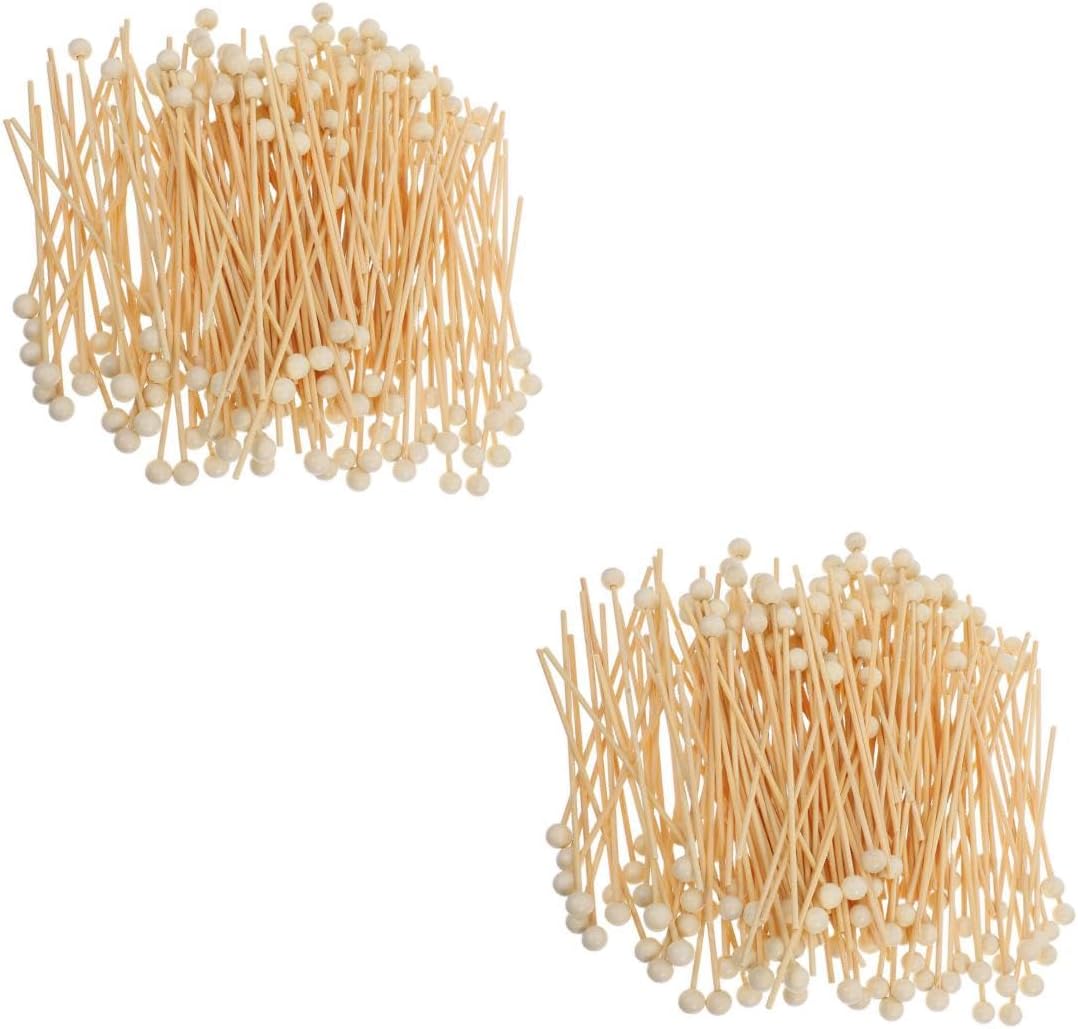LOGOFUN 400PCS Lollipop Sticks with Decorative Balls Wedding Cake Pops for Candy Making and Dessert Party Decorations - 18cm