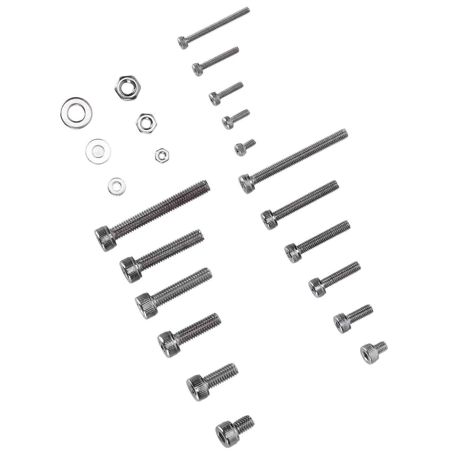 Kit di 1080 guarnizioni M2 M3 M4 in acciaio inox, viti a testa esagonale, assortimento con chiavi per auto, camion, navi, macchinari e trasporto ferroviario, bello e professionale