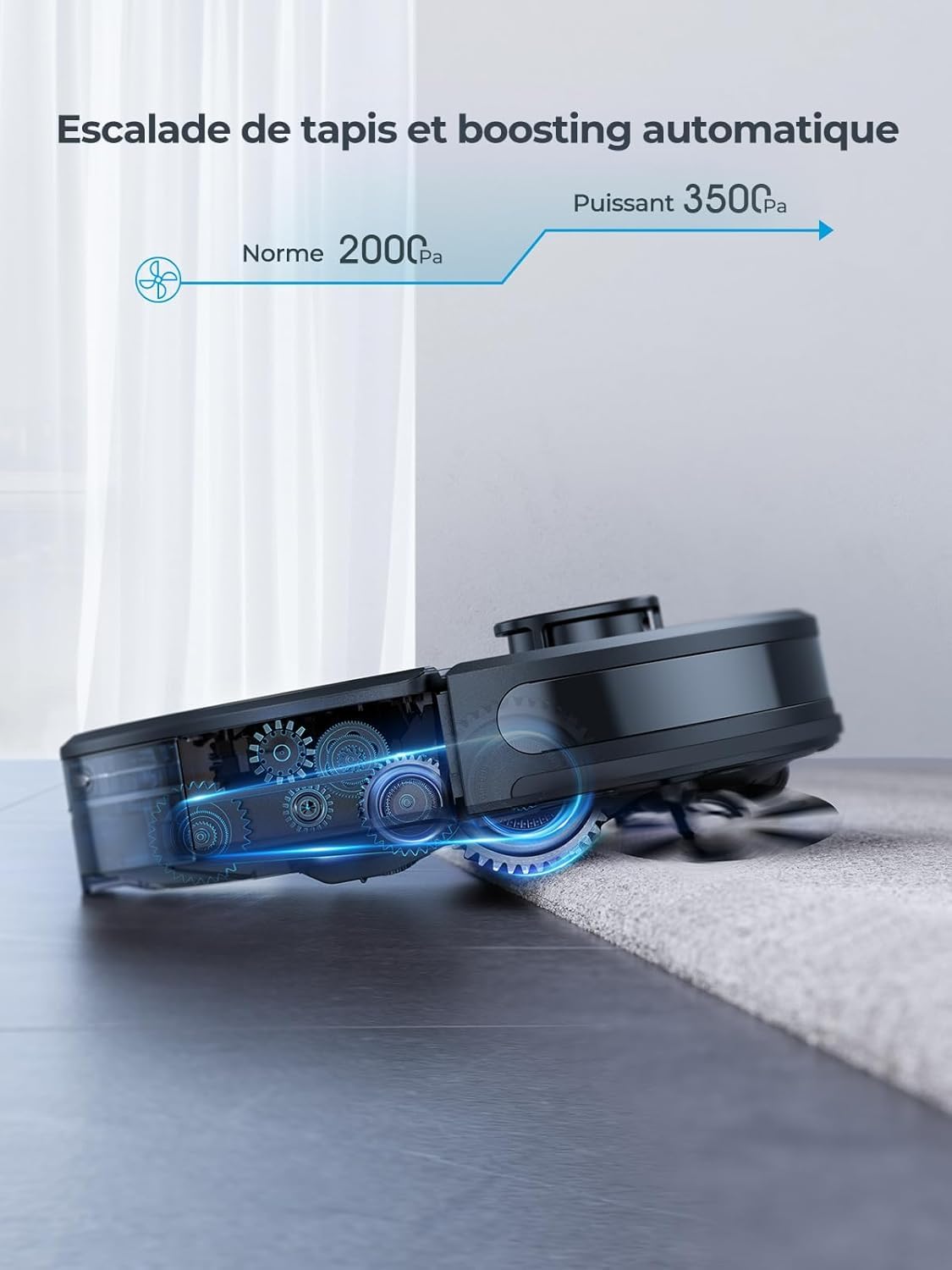 Laresar Clean Saugroboter mit Wischfunktion, 10000Pa Saugroboter mit Absaugstation L6 Nex, LiDAR Navigation, 3L Staubsauger bis zu 180Min, 3-in-1 Kehren, Wischen und Staubsaugen, Ideal für Tierhaare
