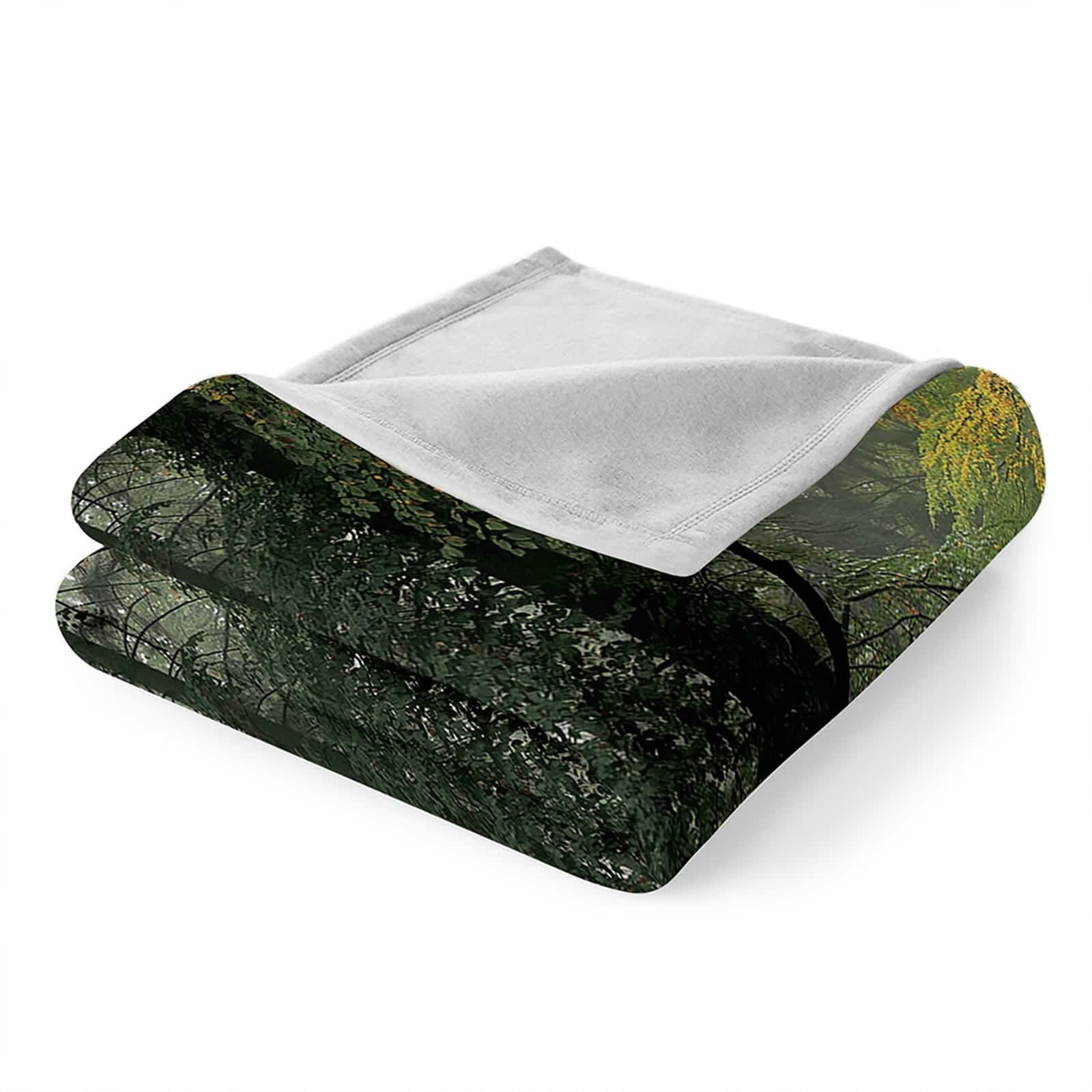 Aeici Koc polarowy, wełniany flanelowy koc 150 x 200 cm drzewo słońce koc na sofę do salonu sofa łóżko