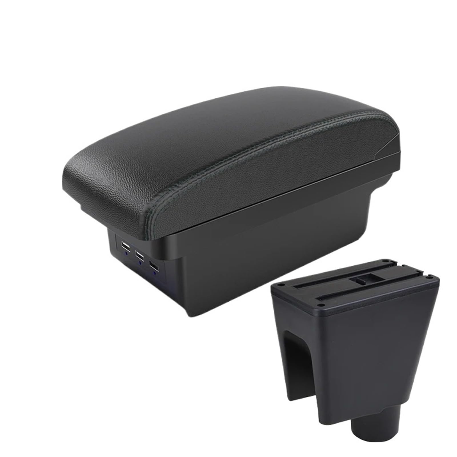 UMDJJU For Chevrolet For Spark III For Aveo T200 Car Armrest Storage Box Accessories Interior Details Car Centre Console Armrest Box(B2 Black line 3 USB)