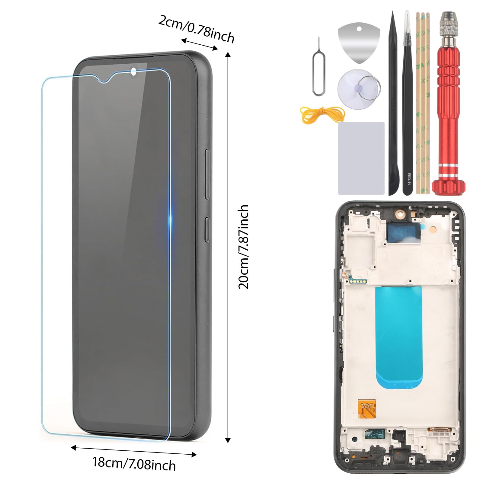 1. OEM Qualität A54 LCD Display Austausch mit Klebstoff und Reparaturwerkzeugen