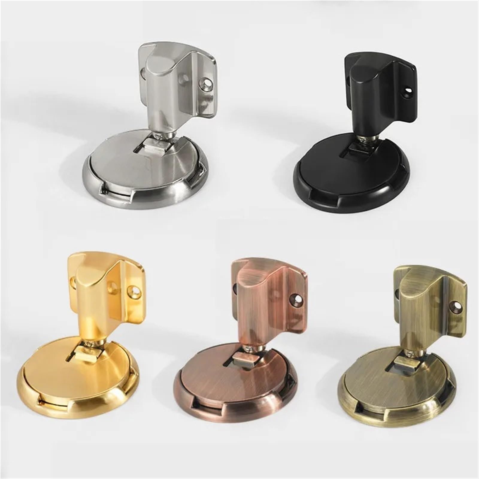 Tope de puerta mecánico aleación Zinc, soportes, suelo, herrajes for puertas muebles, 4 Uds para Puertas de Madera(Silver)