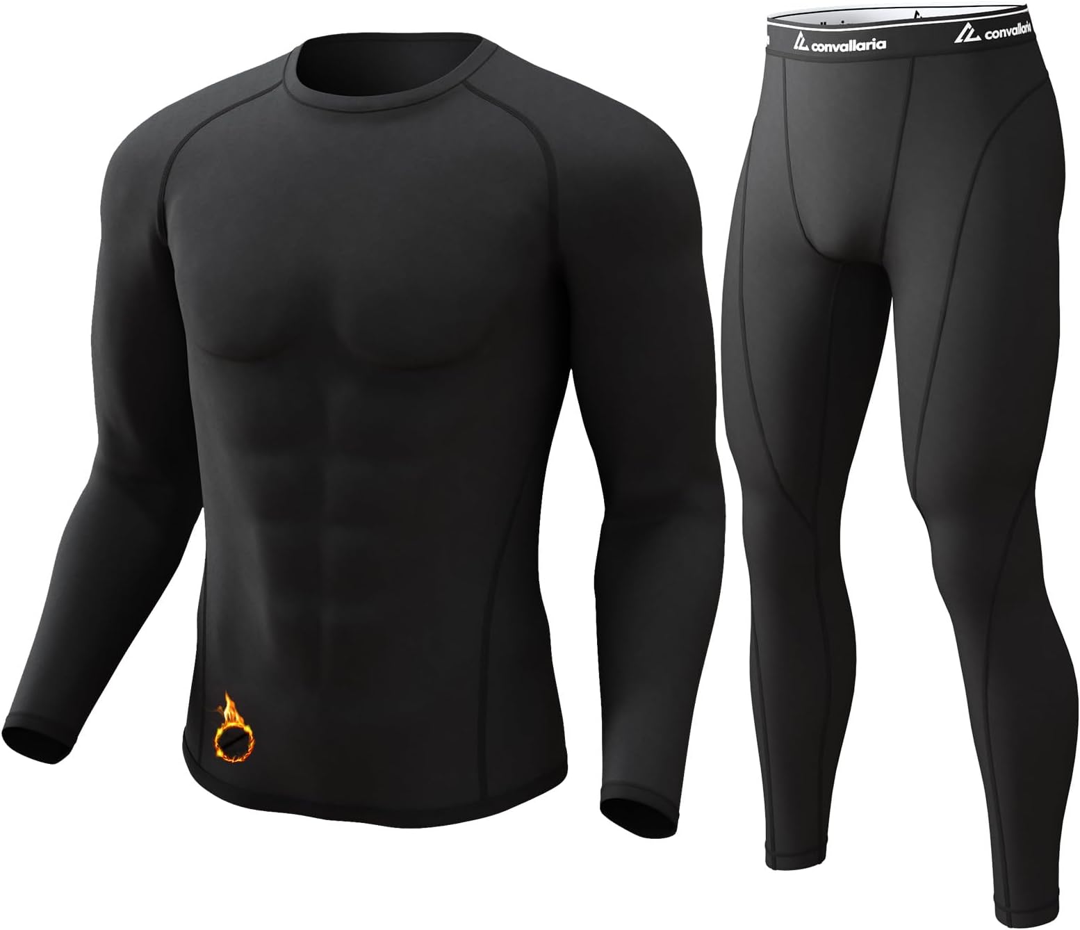 Thermal Underwear for Men Long Johns Fleece Lined Hunting Gear Set Base Layer for Cold Weather XS-4XL