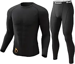 Roupa íntima térmica para homens, conjunto de joaninhas longas ultra macias forradas com lã camada de base quente superior e inferior para clima frio